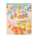 furikraft.co Deniz Temalı 1 Yaş Kürdanlı Cupcake Süsü 13'lü Set – Doğum Günü, Pasta Süsü, Parti Dekoru, Cupcake Topper, Deniz Canlıları