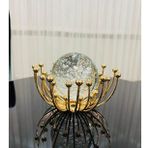 FURKAN DEKORATİF METAL DAMLALI CAM KÜRE GOLD OBJE