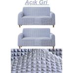Furkan Ticaret 3+3 Bürümcük Eteksiz, Lastikli, Esnek, Yıkanabilir Koltuk, Kanepe, Çekyat Takımı Örtüsü/kılıfı. - Antrasit - 180 x 230 cm