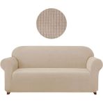 Furkan Ticaret Bambu Likrali Koltuk Örtüsü_3 Kişilik Kanepe, Çekyat Örtüsü_ Lastikli Esnek Yikanabilir Kılıf_1 Adet - 180 x 230 cm - Açık Vizon