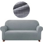 Furkan Ticaret Bambu Likrali Koltuk Örtüsü_3 Kişilik Kanepe, Çekyat Örtüsü_ Lastikli Esnek Yikanabilir Kılıf_1 Adet - 180 x 230 cm - Gri
