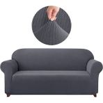 Furkan Ticaret Likrali Koltuk, Kanepe, Çekyat Örtüsü 3 Kişilik Koltuk Örtüsü Lastikli, Pitikare Desen - Antrasit - 180 x 230 cm