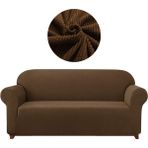 Furkan Ticaret Likrali Koltuk, Kanepe, Çekyat Örtüsü 3 Kişilik Koltuk Örtüsü Lastikli, Pitikare Desen - Koyu Kahve - 180 x 230 cm