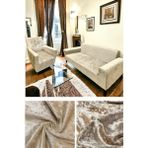 Furkan Ticaret Sütlü Kahve Renk Lastikli 3 3 1 1 Kadife Koltuk Örtüsü Takımı| Kanepe Kılıfı| Çekyat Örtüsü Kılıfı - Antrasit - 180 x 230 cm