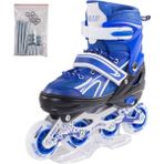 Furkan Toys F-Sports 2+2 Ayarlanabilir Işıklı Çocuk Pateni Mavi 34-37 Numara