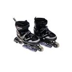 Furkan Toys F-sports Black Seri Siyah/Gri Işıklı Ayarlanabilir (2+2 veya 2+1+1) Metal Alıştırma Pateni