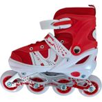 Furkan Toys F-Sports Kırmızı Ayarlabilir 2+2 Işıklı Metal Alıştırma Pateni ÇantaNO:34-37 - 34 - 37