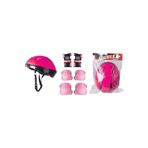 Furkan Toys F-Sports Pembe Kask Dizlik Dirseklik Koruyucu Set