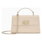 Furla 1927 Mini Deri Crossbody Bag, Şık Zincir Askılı ve Top Handle Çanta - Beyaz