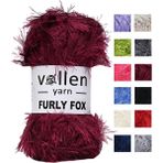 Furly Fox El Örgü Ipi Hırka Kazak Ipliği,tuylu Ip,pelus Ip,sakalli Ip,battaniye Ipi,paspas Ipi,gri - Bordo