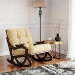 Furmet Modüler Ceviz Sarı Cozy Sallanan Sandalye ve TV Koltuğu