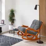 Furmet Modüler Meşe Siyah Kazayağı Cozy Sallanan Sandalye ve TV Koltuğu