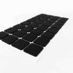 Furndiy Sandalye Koltuk Ayağı İçin Yapışkanlı Keçe 25mm x 32 Parça | Parke Zeminler İçin | Çizilmeyi Ve Gürültüyü Önler | Kapı Çekmece İçin Sessiz Kapanma (Siyah, Kare)