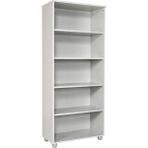 Furni 24 Kitaplık Dosya Dolabı Malzeme Rafı 190 x 80 x 40 cm Gri