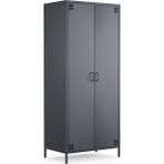 Furni 24 Pera Metal Elbise Dolabı, Soyunma Dolabı, Iki Kapılı, 80,50 x 50 x 189,50 cm - Antrasit