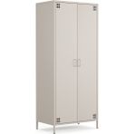 Furni 24 Pera Metal Elbise Dolabı, Soyunma Dolabı, Iki Kapılı, 80,50 x 50 x 189,50 cm - Bej