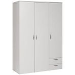 Furni24 Ahşap Gardırop 120cm, Gardırop, Çok Amaçlı Dolap, 3 Kapılı Dolap, Elbise Dolabı 120x52x177cm