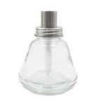 Furnido 1 Adet, 6 oz Oje Çıkarıcı için Kalın Şeffaf Cam Dağıtıcı Şişe, Boş İtmeli Alkol Pompası Dezenfektan Kabı, Paslanmaz Çelik Kapaklı, Metal Çekirdek Göz Makyaj Temizleyici Tutucu