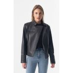 Furniq UK Kadın Siyah Biker Ceket - XS