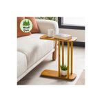 furnirem Masif Çam Ahşap Modern C Sehpa | Koltuk Yanı Yan Sehpa 49x24 cm Meşe