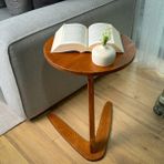 Furnirem Masif Çam Ahşap Z Sehpa | Kanepe Yanı Modern Sehpa | 40X55 cm - Kestane