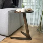 Furnirem Masif Çam Ahşap Z Sehpa | Kanepe Yanı Modern Sehpa | 40X55 cm - Koyu Ceviz