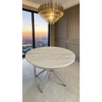 Fursimo Novas Serisi Açılabilir Yemek Masası 100X100 → 135X100 cm | 1. Sınıf Mdf Lake Panel | - Traverten - Kapuçino - 135 x 100 cm