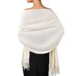FURTALK Kadın ipek şal pashmina şal ve şal düğün misafir hediyesi gelin nedime hediyesi gece elbisesi şal, Cream, Ölçü Birimi