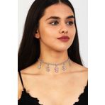 Furtek Aksesuar Kadın Dolar Model Zirkon Taşlı Gümüş Pırlanta Düğün Gelin Nişan Takısı Tasma Gerdanlık Kolye Choker
