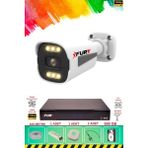 FURY 1 Kameralı 6 Warm Led Gece Renkli Görüş-Cepten İzle-Su Geçirmez Güvenlik Kamerası Seti 500GB