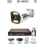 Fury 1 Kameralı Ip Güvenlik Kamerası Seti Sesli 4mp Gece Renkli Su Geçirmez 1506S 1tb