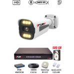 Fury 1 Kameralı Ip Güvenlik Kamerası Seti Sesli 4mp Gece Renkli Su Geçirmez 1506S 500GB