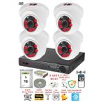 Fury 1412A 4 Kameralı 5MP 3.6 mm Lens 2MP Görüntü 1TB 6 Atom LED Gece Görüşlü Full HD Güvenlik Kamerası