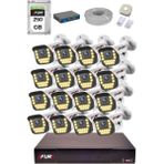 Fury 15 Warm LED Ip Güvenlik Kamera Seti 16 Kameralı Sesli 4mp Gece Renkli Su Geçirmez 1403S 250GB - Beyaz