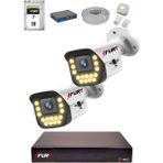 Fury 15 Warm LED Ip Güvenlik Kamera Seti 2 Kameralı Sesli 4mp Gece Renkli Su Geçirmez 1403S 1tb - Beyaz