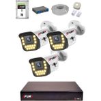 Fury 15 Warm LED Ip Güvenlik Kamera Seti 3 Kameralı Sesli 4mp Gece Renkli Su Geçirmez 1403S 1tb - Beyaz