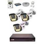 Fury 15 Warm Led Ip Güvenlik Kamera Seti 3 Kameralı Sesli 4Mp Gece Renkli Su Geçirmez 1403S 250Gb