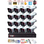 Fury 16 Kameralı 2mp Full Hd Görüntü 6 Atom Led Gece Görüşlü Dış Mekan Güvenlik Kamerası Seti 1tb