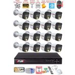 FURY 16 Kameralı 5Mp Lens 2 Mp Görüntü Gece Renkli Full Hd Ultra Led Akıllı Güvenlik Kamerası Seti 1 TB