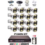 Fury 16 Kameralı Ip Güvenlik Kamerası Seti 4Mp Gece Renkli Su Geçirmez 1506 1Tb