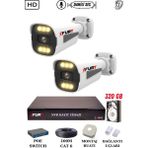 Fury 2 Kameralı Ip Güvenlik Kamerası Seti Sesli 4mp Gece Renkli Su Geçirmez 1506S 320GB