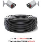 Fury 2+1 0.5Mm Polietilen Yer Altı Cctv Kablo Güvenlik Kamera Kablosu 300M