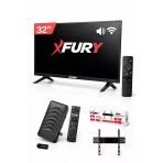 FURY 32’’ (82 Ekran) Kırılmaz Ekran Monitör|Çanaklı/Çanaksız WiFi'li Uydu Alıcısı+TV Askı Aparatı HEDİYE