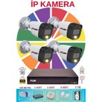 Fury 4 Lü Ip Güvenlik Kamera Seti Sesli 4mp Gece Renkli Su Geçirmez 5515S 1tb