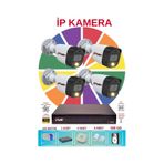 Fury 4 Lü Ip Güvenlik Kamera Seti Sesli 4mp Gece Renkli Su Geçirmez 5515S 500GB