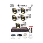 Fury 5 Kameralı Ip Güvenlik Kamerası Seti Sesli 4mp Gece Renkli Su Geçirmez 1506S 250GB