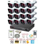 Fury 5525A 16 Kameralı 5MP Lensli 1080P 2MP Görüntü 6 Atom 1TB Gece Görüşlü Full HD Güvenlik Kamerası