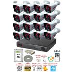 Fury 5525A 16 Kameralı 5MP Lensli 1080P 2MP Görüntü 6 Atom 320GB Gece Görüşlü Full HD Güvenlik Kamerası