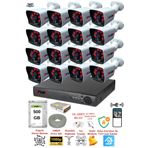 Fury 5525A 16 Kameralı 5MP Lensli 1080P 2MP Görüntü 6 Atom 500GB Gece Görüşlü Full HD Güvenlik Kamerası