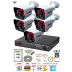 Fury 5525A 5 Kameralı 1080P Görüntü 320GB 6 Atom Gece Görüşlü Full HD Akıllı Güvenlik Kamerası